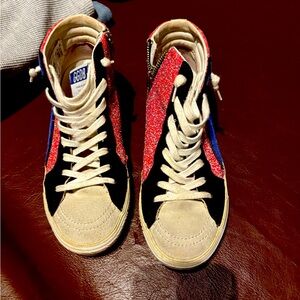 Golden goose shoes!  Super cute and blingy!